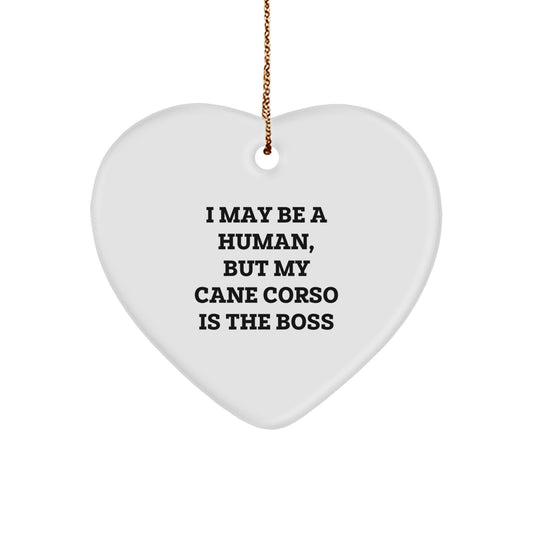 Cane Corso Dog Parents' Funny Quote Gifts, Heart Ornament for Cane Corso Dog Lovers, Christmas Unique Gifts from Family to Friends - Image 1