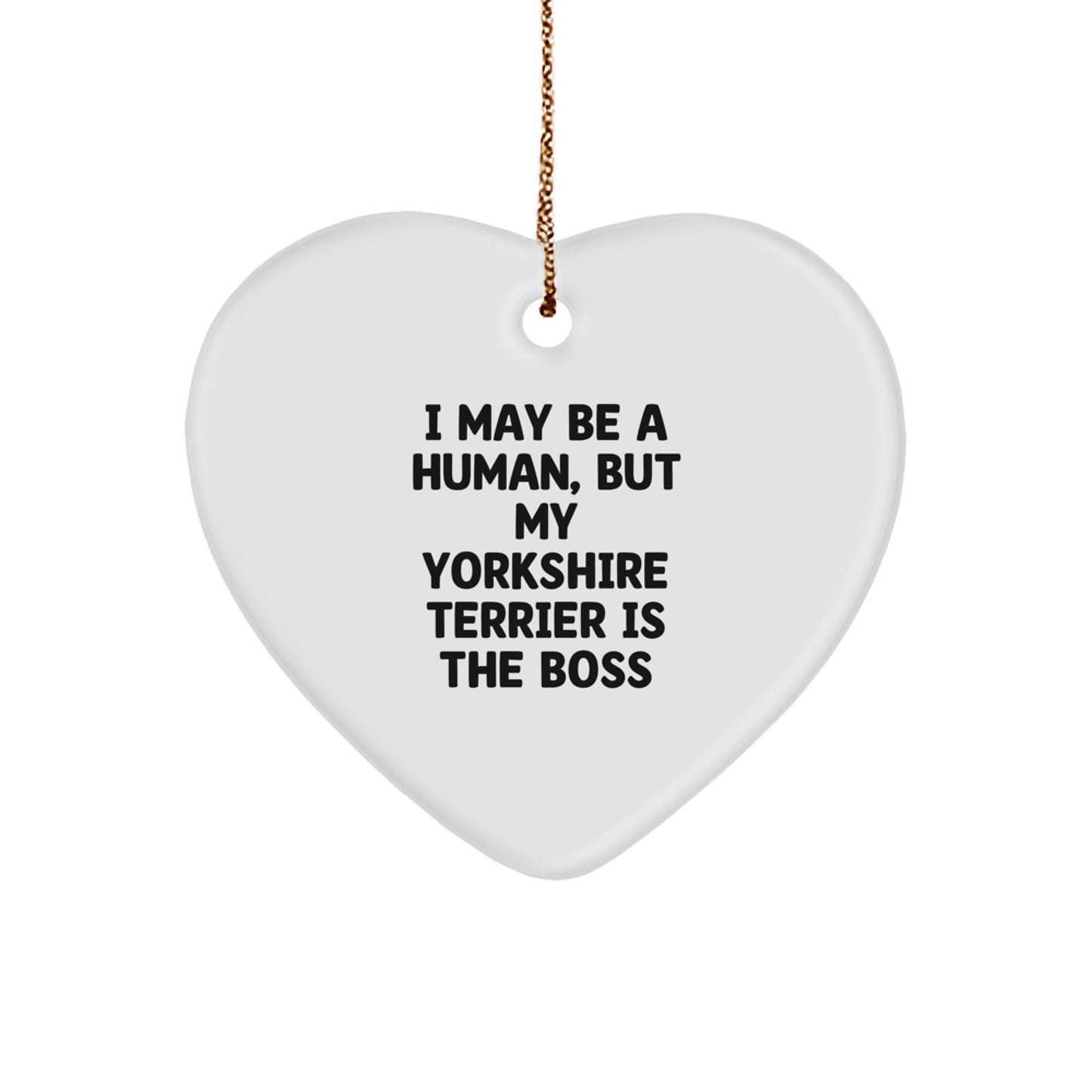 Yorkshire Terrier Dog Gifts, Funny Quote, Heart Ornament, Christmas Unique Presents from Friends to Family - Image 1