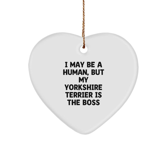 Yorkshire Terrier Dog Gifts, Funny Quote, Heart Ornament, Christmas Unique Presents from Friends to Family - Image 1