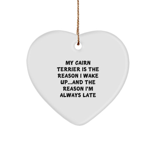 Cairn Terrier Dog Lovers Heart Ornament, Funny Quote Gifts from Friends for Family, Christmas Unique Present - Image 1