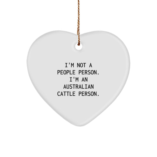 Australian Cattle Dog Lovers' Heart Ornament, Funny Quote Gifts from Friends and Family, Christmas Unique Gifts - Image 1