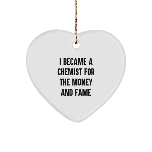 Chemist Heart Ornament Funny Quote Gifts from Friends for Christmas Unique Decorations - Image 1