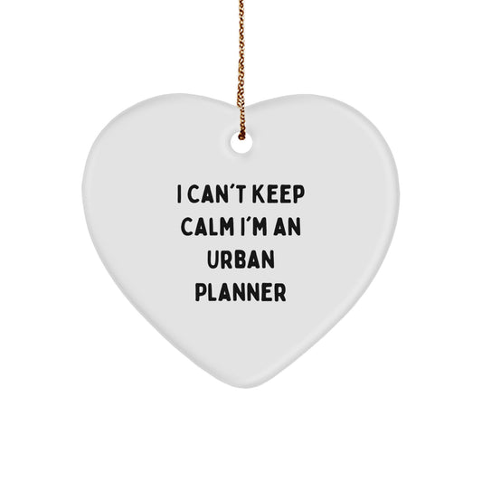 Urban Planner Gifts I Can't Keep Calm Funny Christmas Heart Ornament, Gifts from Friends, Gifts for Urban Planners, Unique Christmas Unique Gifts - Image 1