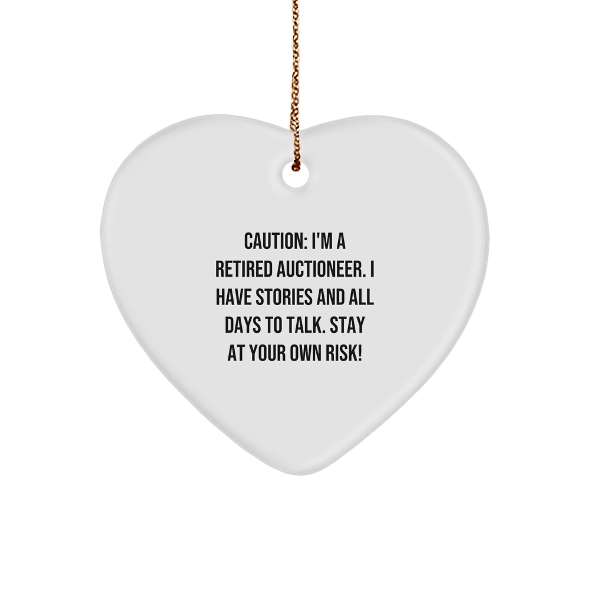Auctioneer's Humor, Heart Ornament, Christmas Unique Gifts from Friends, Gifts for Auctioneer - Image 1