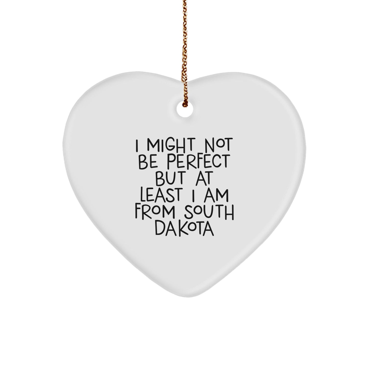 South Dakota Proud Heart Ornament, Gifts from Men to Women, Friends, and Family, Funny Quote, Christmas Unique Presents - Image 1