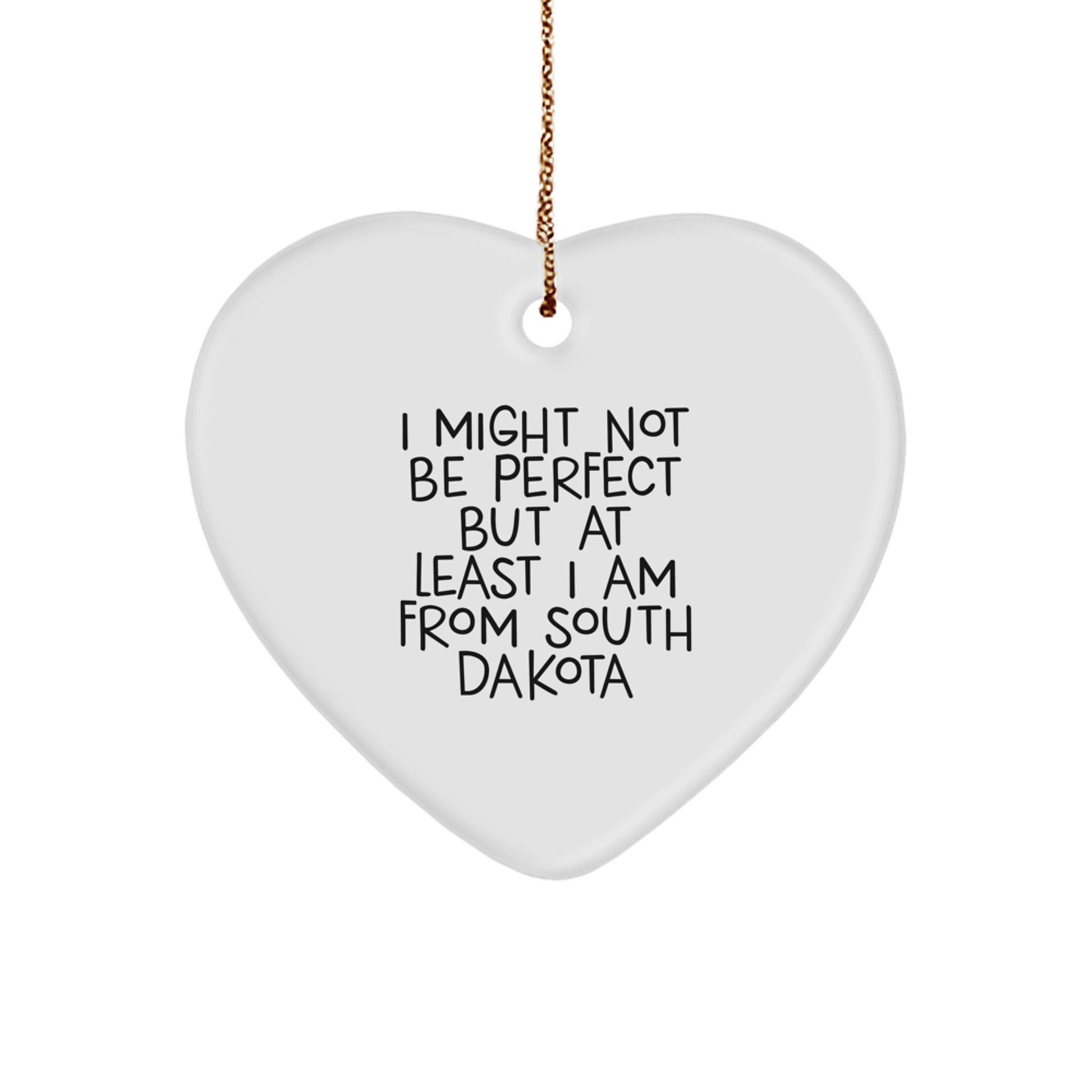 South Dakota Proud Heart Ornament, Gifts from Men to Women, Friends, and Family, Funny Quote, Christmas Unique Presents - Image 1