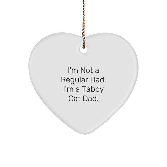 Tabby Cat Dad Gifts from Men, Funny Heart Ornament for Christmas Unique Gifts for Tabby Cat Lovers, Gifts for Friends, Coworkers, Family - Image 1