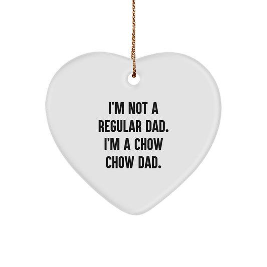 Chow Chow Dad's Funny Heart Ornament, Gifts from Men for Chow Chow Dog, Christmas Unique Gifts - Image 1