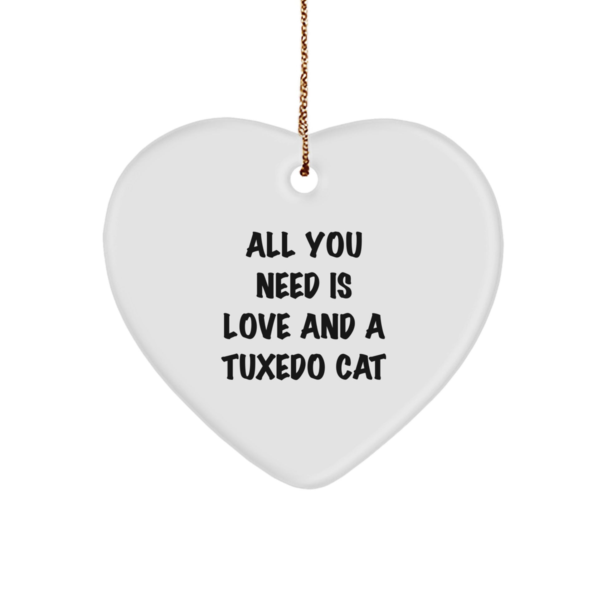 Tuxedo Cat Love Gifts for Family, Friends, or Coworkers - Funny Heart Ornament for Christmas Decorations - Image 1