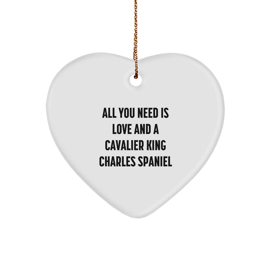 Cavalier King Charles Spaniel Dog Love Gifts from Family, Friends, or Coworkers, Heart Ornament for Christmas Decor, Funny Quote Inside, Unique Cavalier King Charles Spaniel Dog Lover Gifts - Image 1
