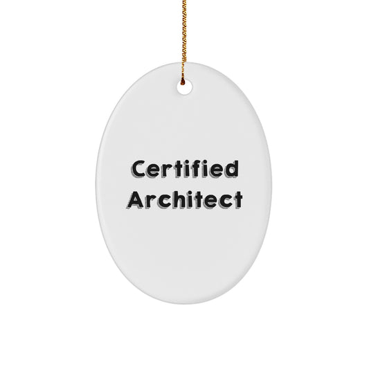 Architect Gifts from Friends, Funny Quote Oval Ornament for Christmas Unique Gifts for Men or Women - Image 1