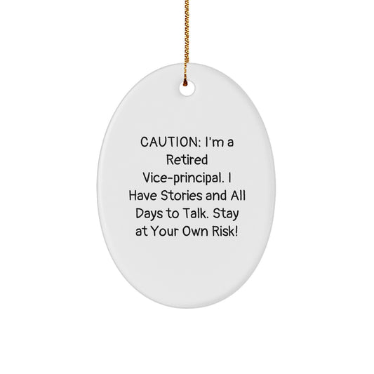 Vice-Principal Gifts from Friends - Christmas Unique Oval Ornament with Funny Quote - Gifts for Men, Women, Coworkers, Family - Image 1