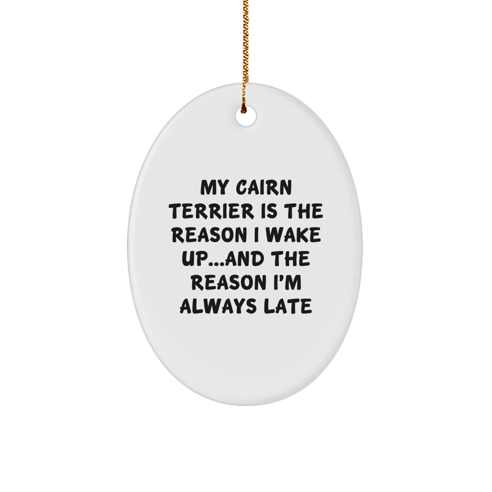 Cairn Terrier Dog Gifts, Funny Quote Oval Ornament, Gifts from Friends for Men and Women, Christmas Unique Gifts - Image 1