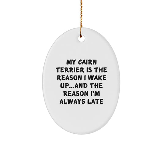 Cairn Terrier Dog Gifts, Funny Quote Oval Ornament, Gifts from Friends for Men and Women, Christmas Unique Gifts - Image 1