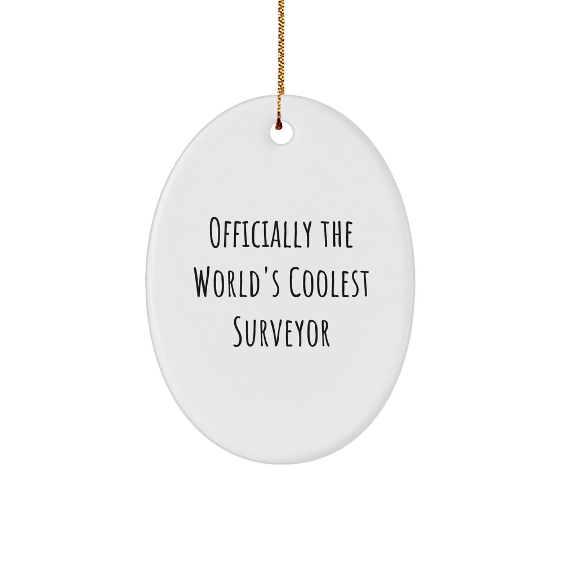 Surveyor Gifts for Men - Officially The World's Coolest Surveyor Oval Ornament for Christmas Unique Gifts from Friends and Family - Image 1