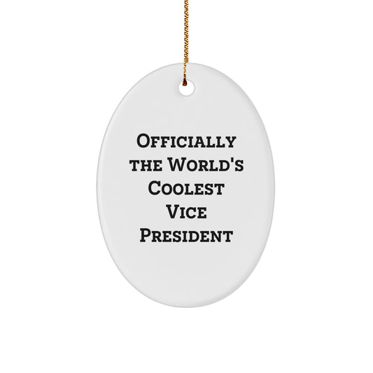 A Funny Vice President Oval Ornament for Christmas Unique Gifts from Friends and Family to the World's Coolest Vice President - Image 1