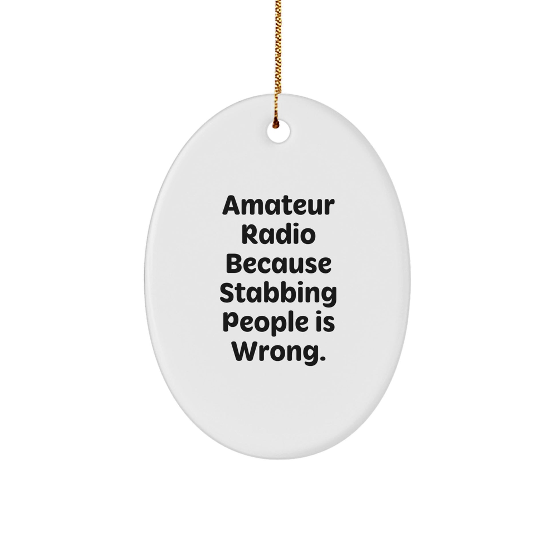 Amateur Radio Oval Ornament Funny Gift for Hams, Oval Decorations, Christmas Unique Gifts from Friends and Family - Image 1