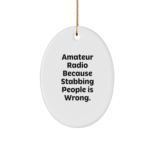 Amateur Radio Oval Ornament Funny Gift for Hams, Oval Decorations, Christmas Unique Gifts from Friends and Family - Image 1