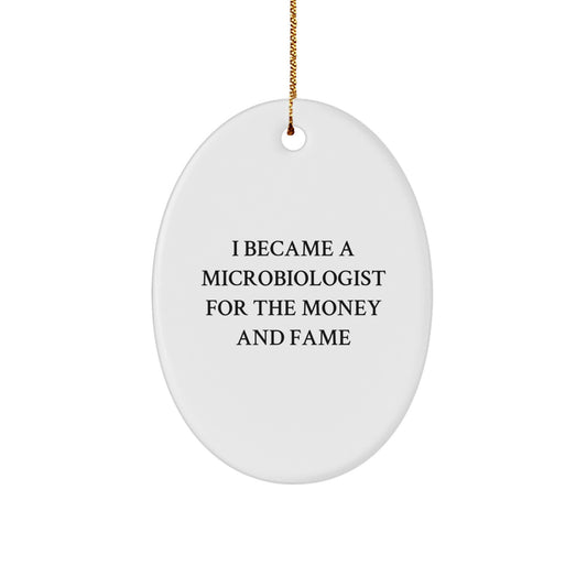 Christmas Funny Microbiologist Oval Ornament Gifts from Men to Friends - Image 1