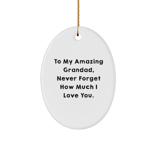 To My Amazing Grandad, Heartfelt Gifts from Family, Oval Ornament, Christmas - Image 1