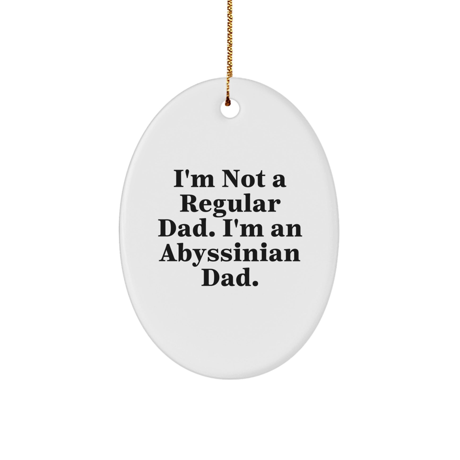 Abyssinian Cat Dad Oval Ornament, Funny Quote Gifts from Family for Abyssinian Cat Lovers on Christmas, Christmas Unique Gifts for Men and Women - Image 1