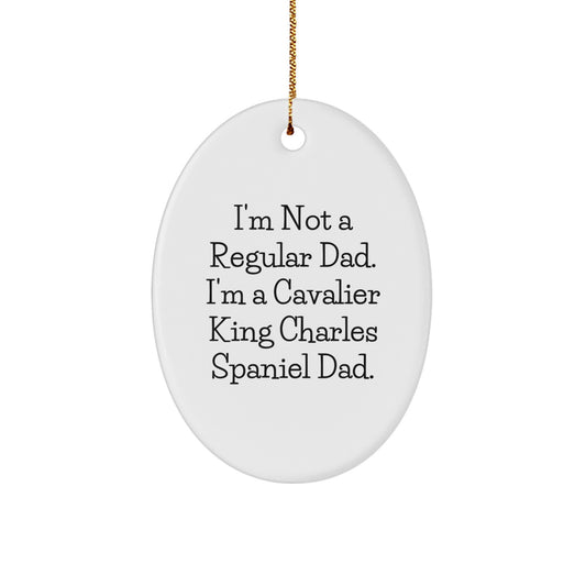 Cavalier King Charles Spaniel Dad Funny Oval Ornament Gifts from Men to Family, Perfect for Christmas Unique Gift Ideas - Image 1