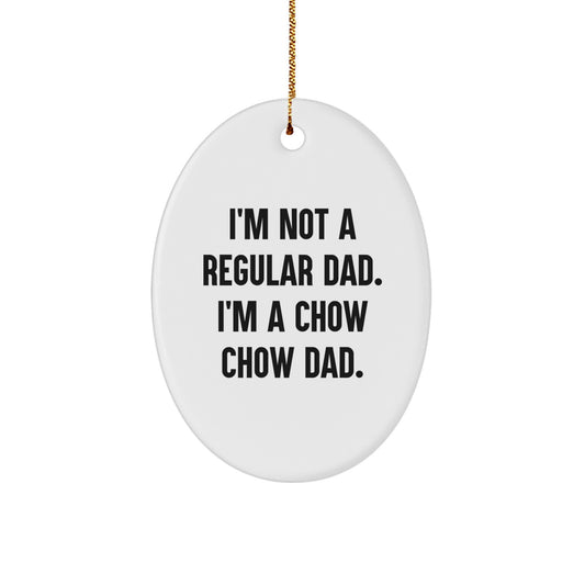 Chow Chow Dog Dad Funny Oval Ornament Gifts from Men to Family for Christmas - Image 1