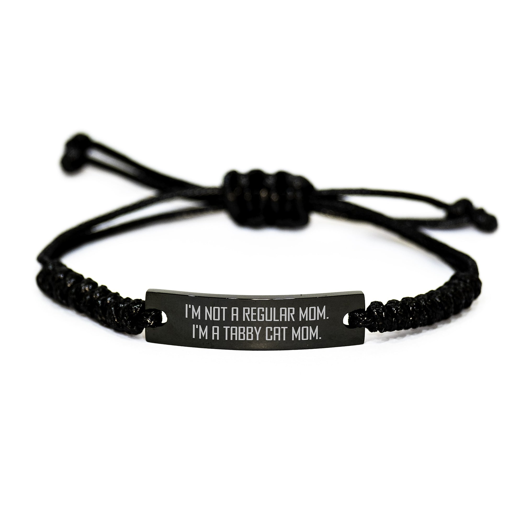 'Tabby Cat Mom' Funny Gift Ideas, Unique Rope Bracelet for Tabby Cat Enthusiasts, Birthday Unique Gifts for Men, Women, Friends from Family - Image 1