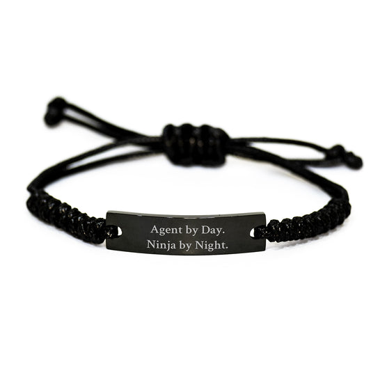 Agent Gifts from Friends, Birthday Unique Rope Agent By Day Ninja By Night Engraved Quote - Image 1