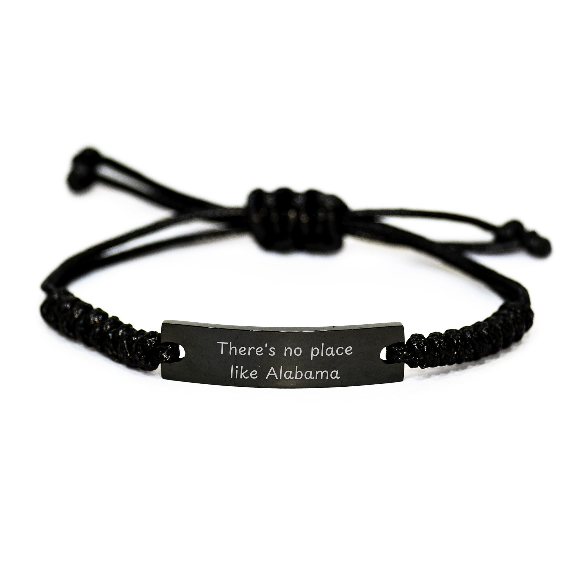 'There's No Place Like Alabama' Adjustable Rope Bracelet, Alabama Gifts for Men and Women, Graduation Unique Gifts from Family and Friends - Image 1
