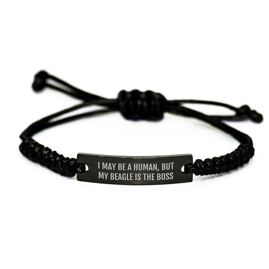 Beagle Dog Lover's Funny Rope Birthday Unique Gift - 'I May Be A Human, But My Beagle Is The Boss' from Friends to Family - Image 1