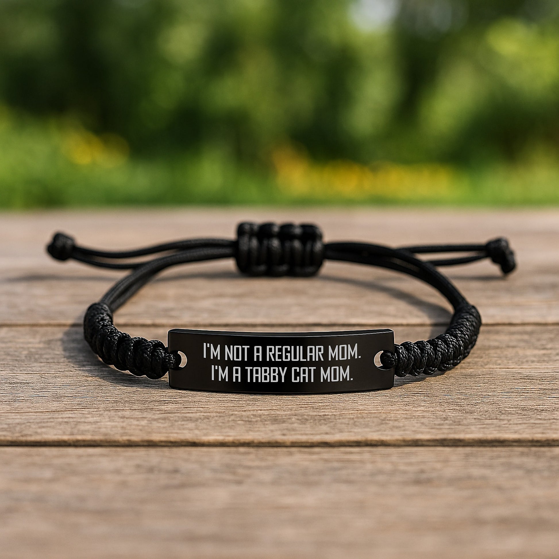 'Tabby Cat Mom' Funny Gift Ideas, Unique Rope Bracelet for Tabby Cat Enthusiasts, Birthday Unique Gifts for Men, Women, Friends from Family - Image 2