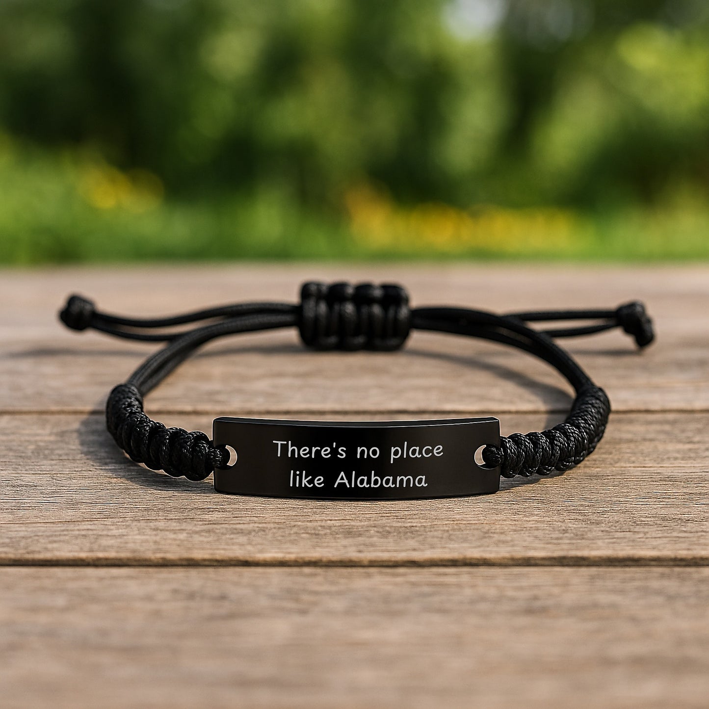 'There's No Place Like Alabama' Adjustable Rope Bracelet, Alabama Gifts for Men and Women, Graduation Unique Gifts from Family and Friends - Image 2