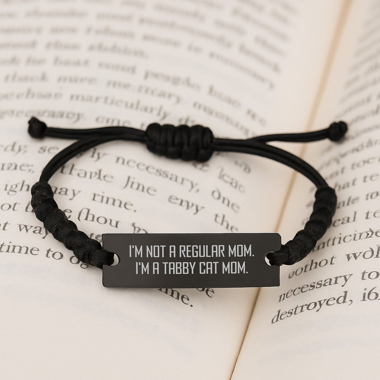 'Tabby Cat Mom' Funny Gift Ideas, Unique Rope Bracelet for Tabby Cat Enthusiasts, Birthday Unique Gifts for Men, Women, Friends from Family - Image 3