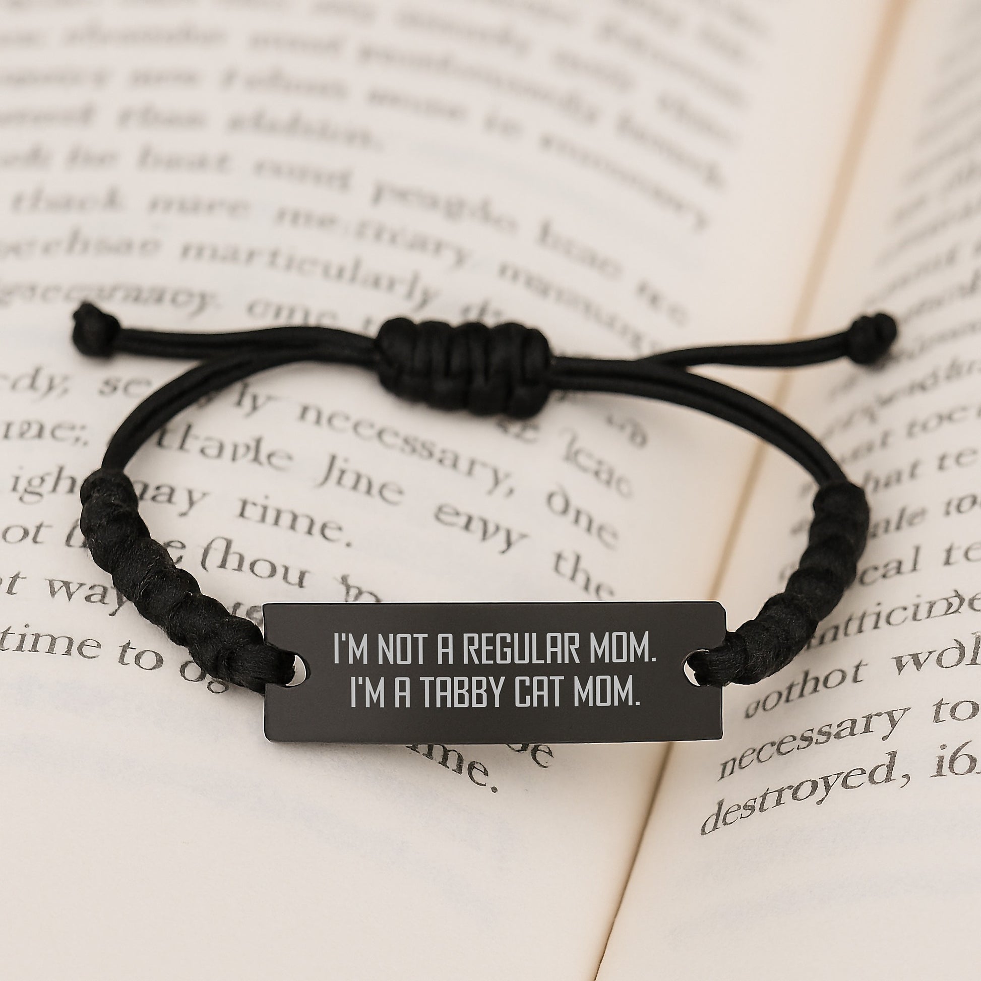 'Tabby Cat Mom' Funny Gift Ideas, Unique Rope Bracelet for Tabby Cat Enthusiasts, Birthday Unique Gifts for Men, Women, Friends from Family - Image 3