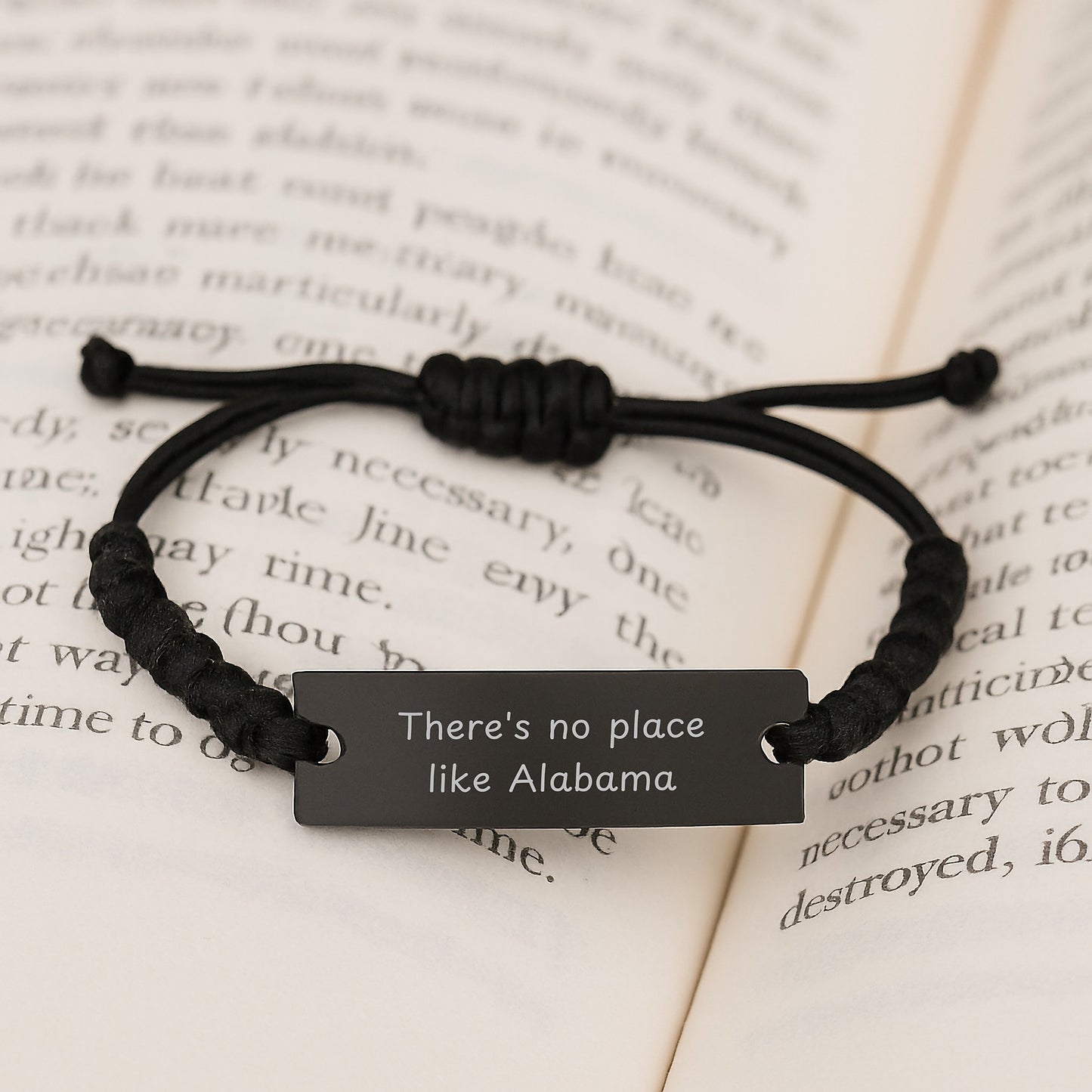 'There's No Place Like Alabama' Adjustable Rope Bracelet, Alabama Gifts for Men and Women, Graduation Unique Gifts from Family and Friends - Image 3