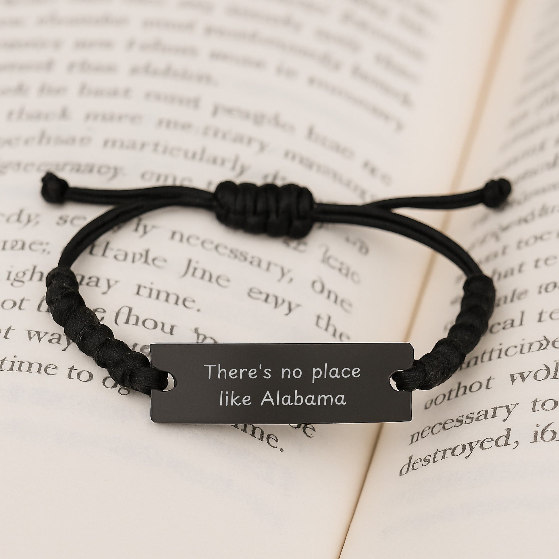 'There's No Place Like Alabama' Adjustable Rope Bracelet, Alabama Gifts for Men and Women, Graduation Unique Gifts from Family and Friends - Image 3