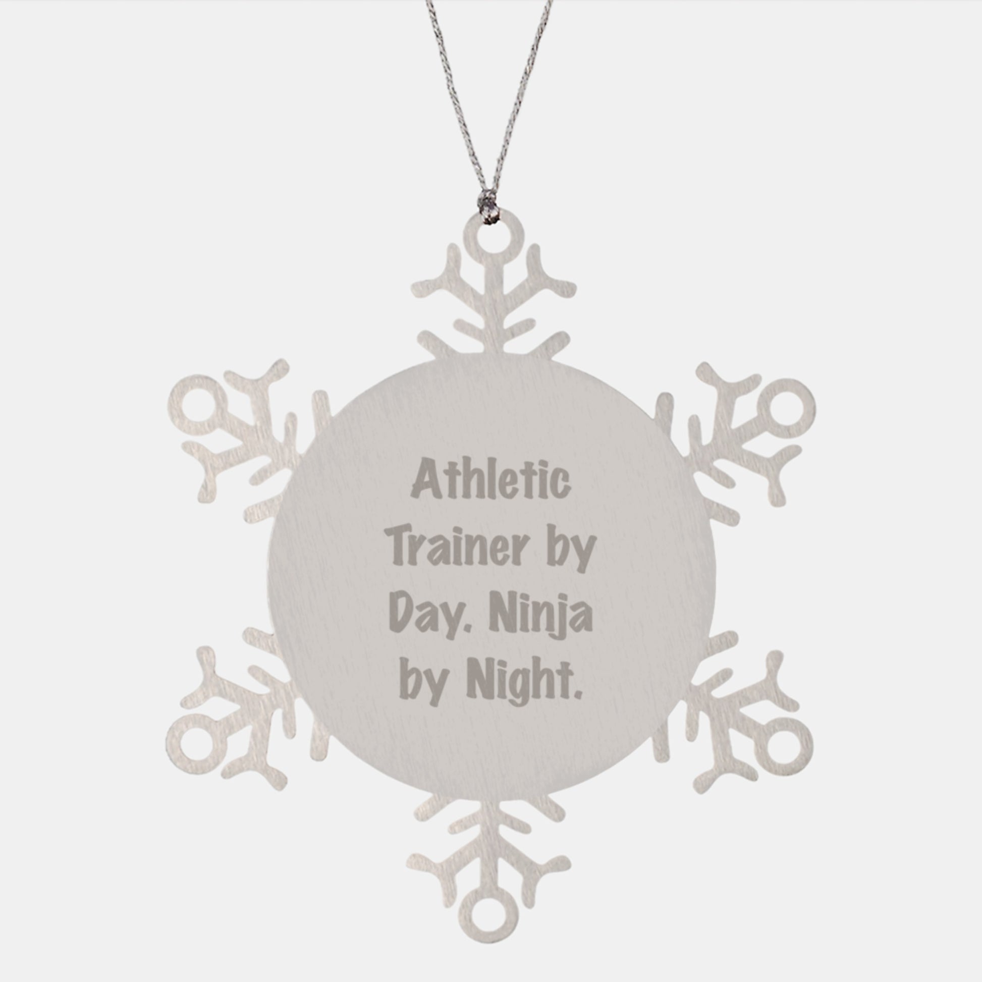 Athletic Trainer Gifts, Snowflake Ornaments, and Ninja Nights - 'Athletic Trainer By Day. Ninja By Night.' Quote Decor - Image 1