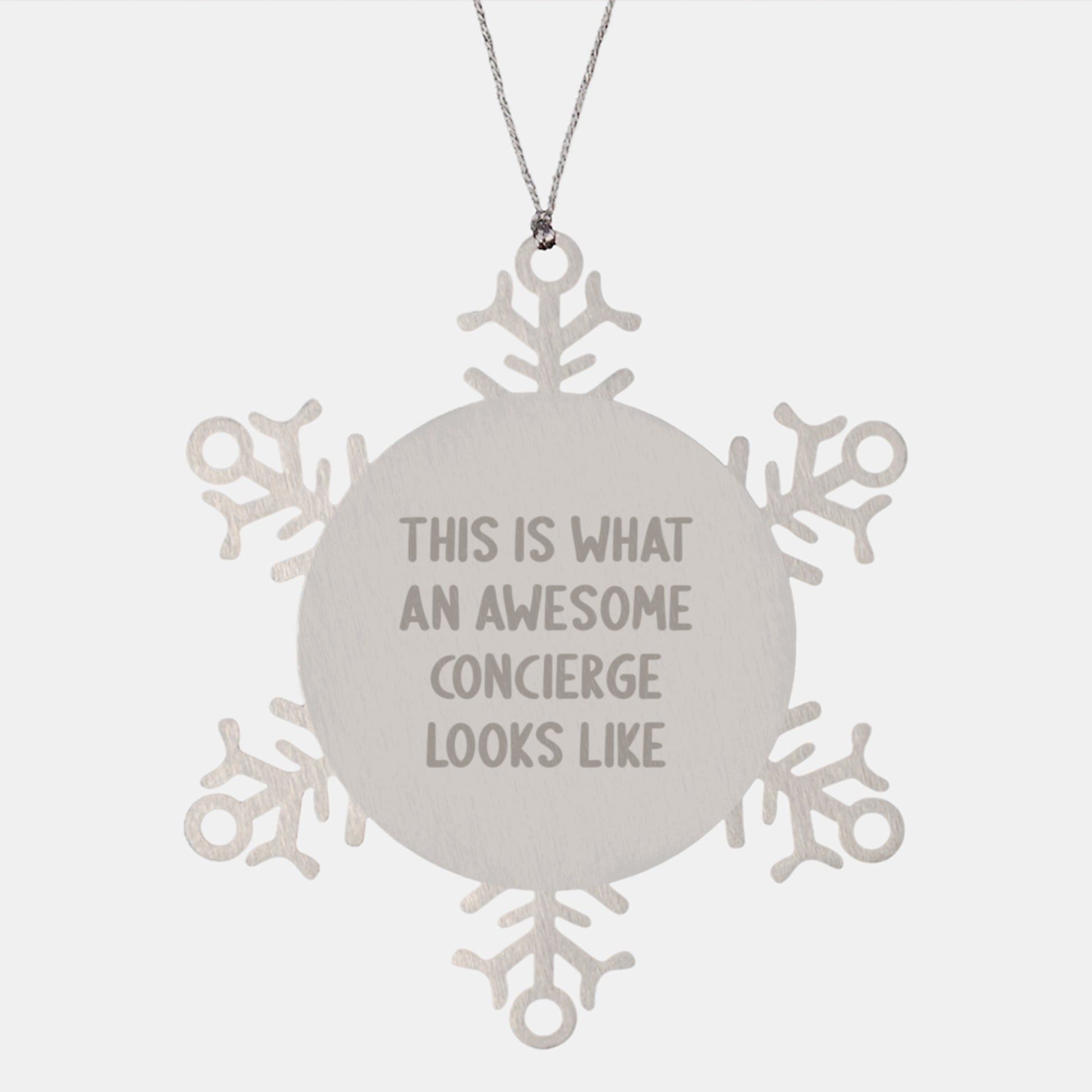 Unique Concierge Gifts from Friends, Funny Snowflake Ornaments for Christmas, Inspirational Quotes from Awesome Concierge, Gifts for Concierge - Image 1