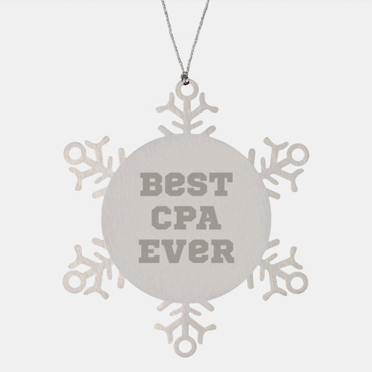 Best Cpa Ever Snowflake Ornament, Funny Quote Gifts from Friends, Unique Christmas CPA Gifts for Men - Image 1