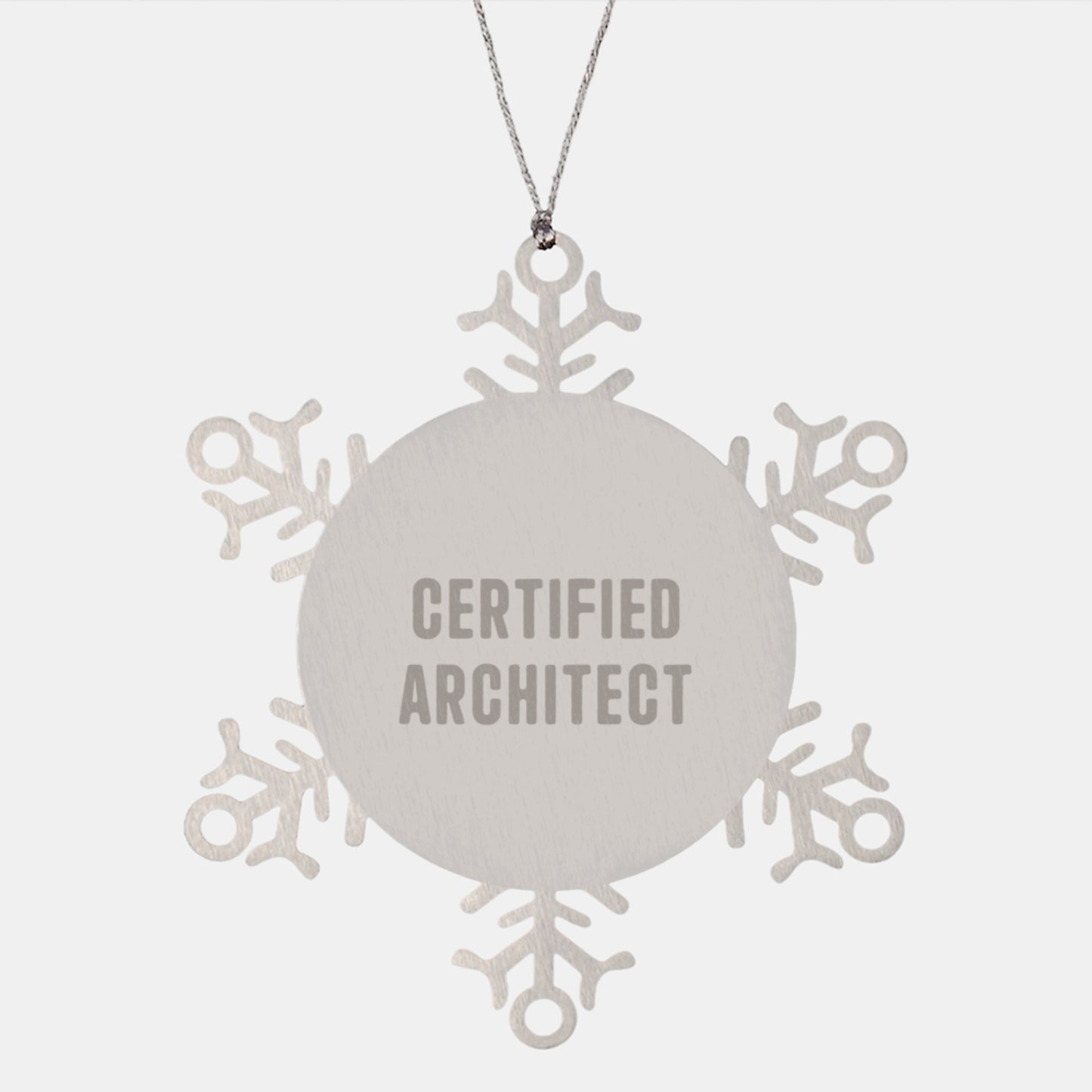 Certified Architect Snowflake Ornament, Funny Gifts from Friends to Coworkers, Unique Christmas Memorable Presents for Men, Women, or Family - Image 1