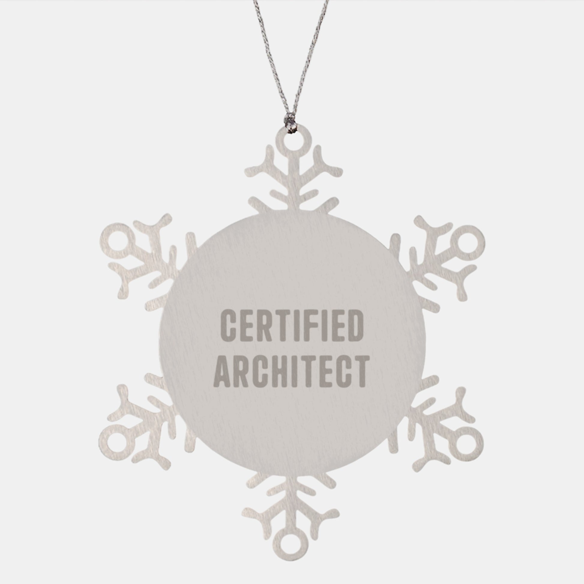 Certified Architect Snowflake Ornament, Funny Gifts from Friends to Coworkers, Unique Christmas Memorable Presents for Men, Women, or Family - Image 1