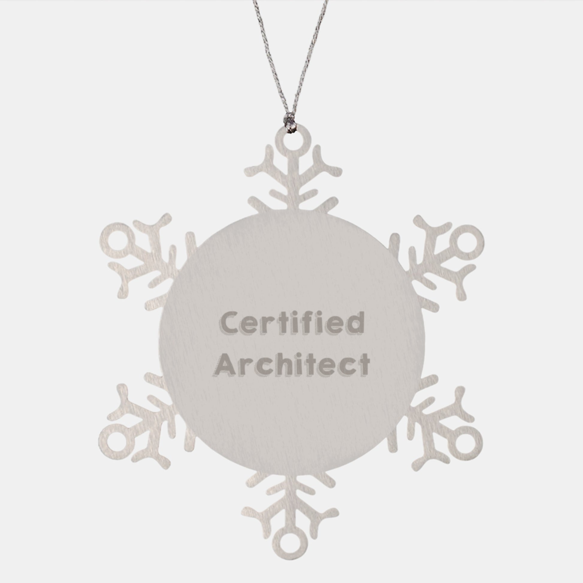 Architect Gifts, Funny Quote Snowflake Ornament, Gifts from Friends to Coworkers, Unique Christmas Memorable Presents for Men - Image 1