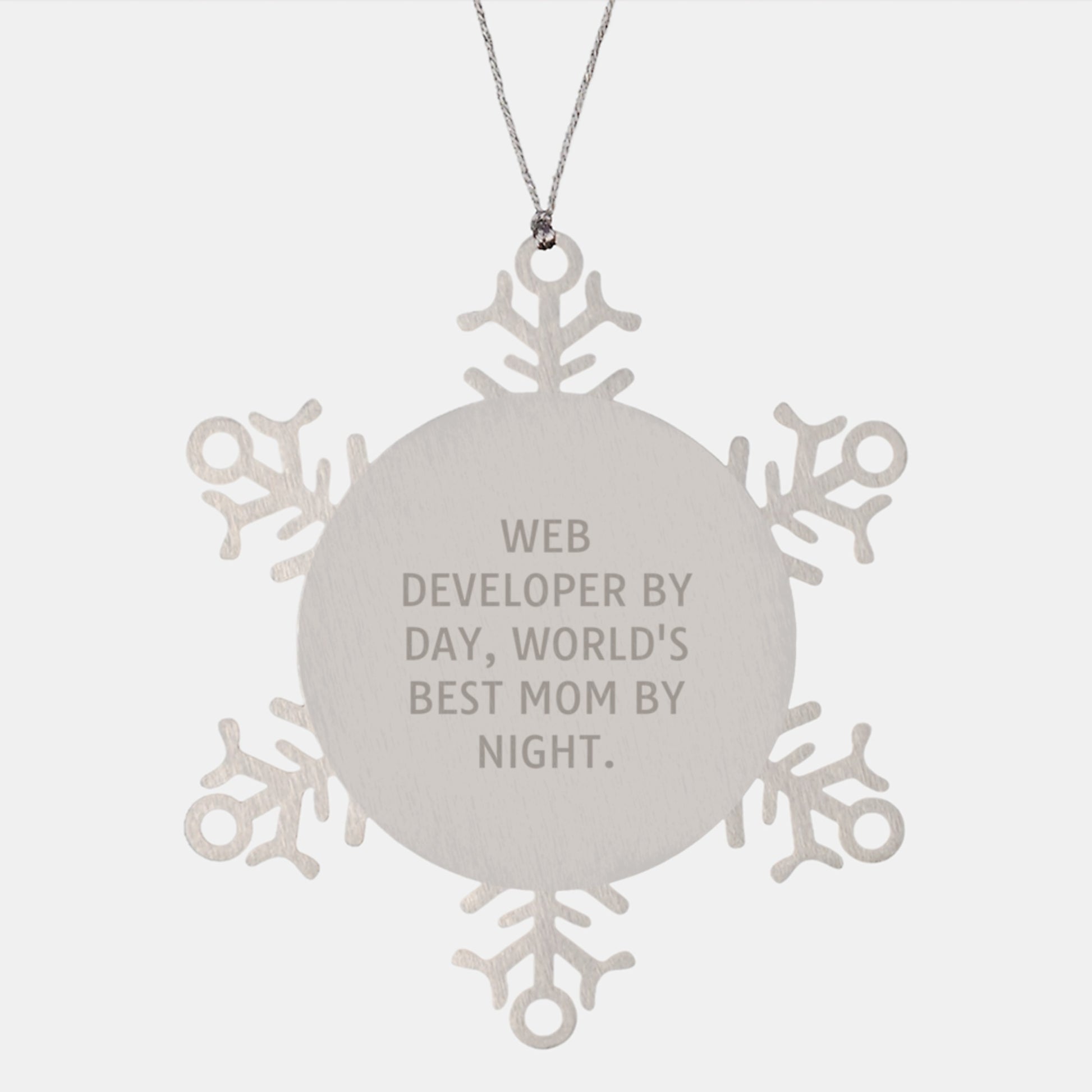 Unique Web Developer Snowflake Ornament Gifts from Moms, Funny Quote for Web Developers, Christmas Unique Gifts for Men, Women, Friends, Coworkers, Family - Image 1