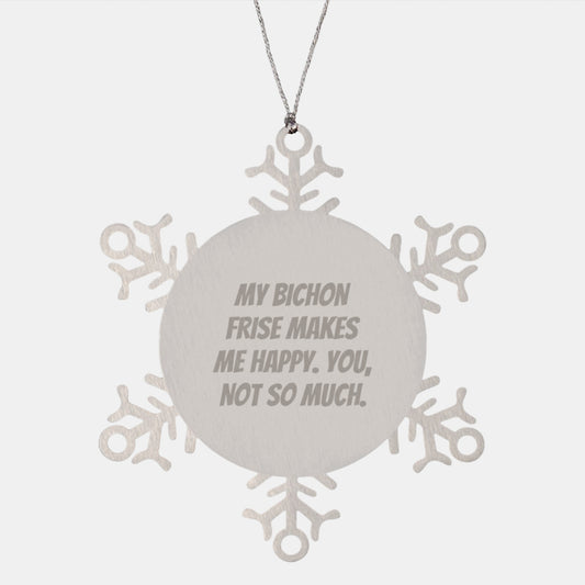 Bichon Frise Dog Gifts, Funny Quote Ornaments, Snowflake Christmas Memorable Presents from Friends, Gifts for Bichon Frise Dog Lovers, Unique Holiday Treasures - Image 1