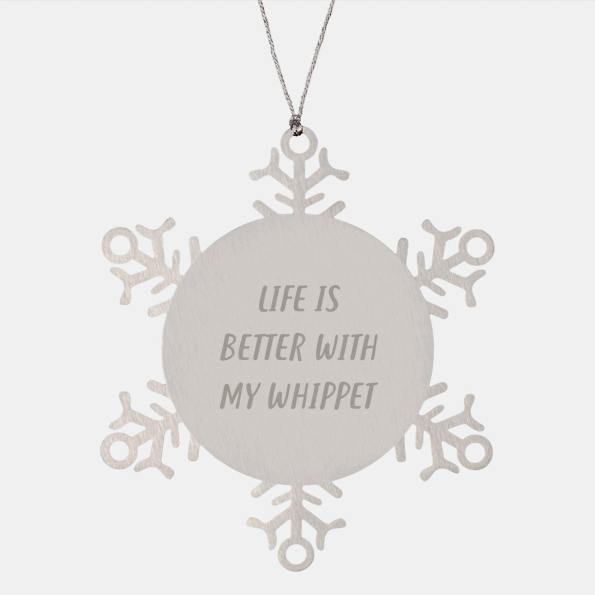 Whippet Dog Lovers' Delight, Funny Snowflake Ornament, Gifts from Family, Gifts for Whippet Dog Enthusiasts, Life Is Better With My Whippet - Image 1