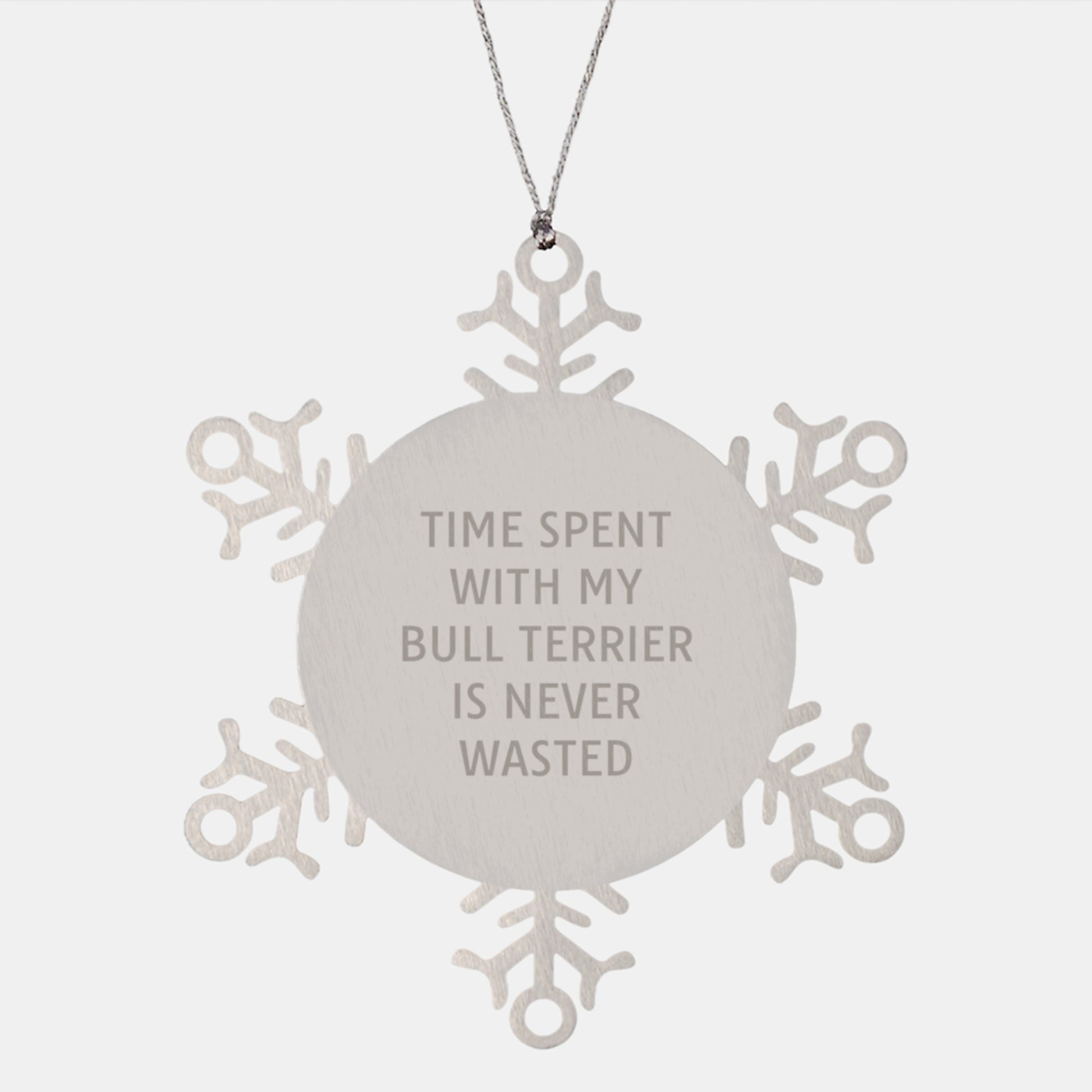 Bull Terrier Dog Lovers' Christmas Unique Gift Ideas - Snowflake Ornament with Inspirational Quote, Gift from Friends to Family, Unique Present for Men Women - Image 1