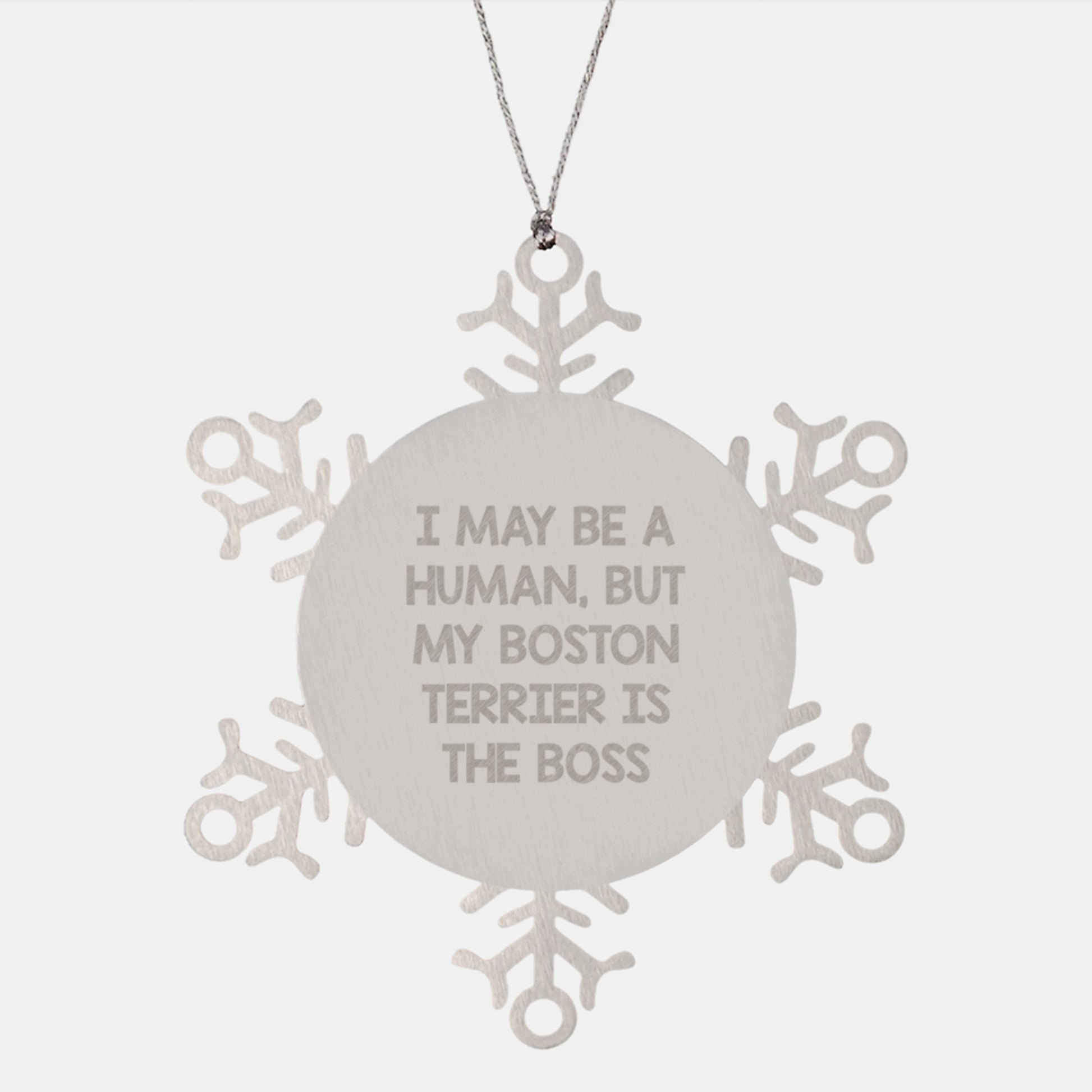 Boston Terrier Dog Lover's Funny Snowflake Ornament Gifts from Friends, Coworkers, or Family - Image 1