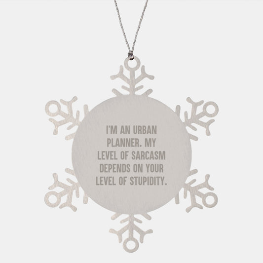 Urban Planner Gifts from Friends for Christmas - Snowflake Ornament with Sassy Quote, Unique and Funny, 3.14 inches Diameter - Image 1