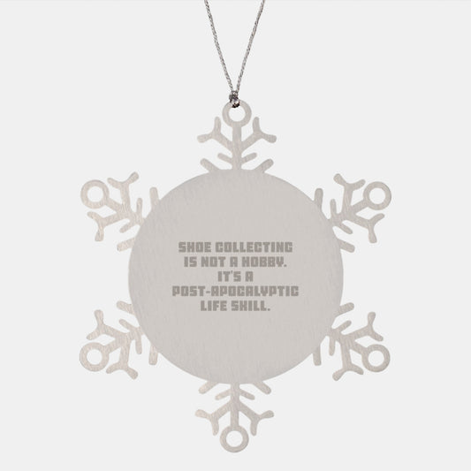 Shoe Collecting Gifts for Men - Funny Snowflake Ornament from Friends, Christmas Unique Gifts for Shoe Enthusiasts, Post-apocalyptic Life Skill - Image 1